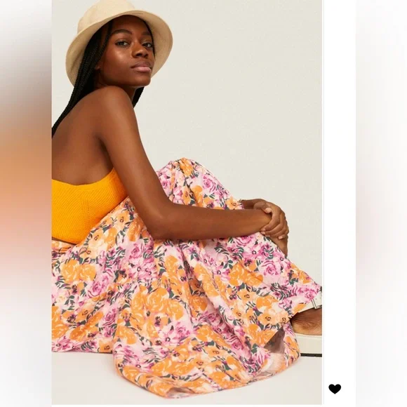 Something navy floral tiered skirt - Picture 5 of 6